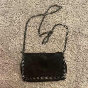 stella mccartney black flap mini bag